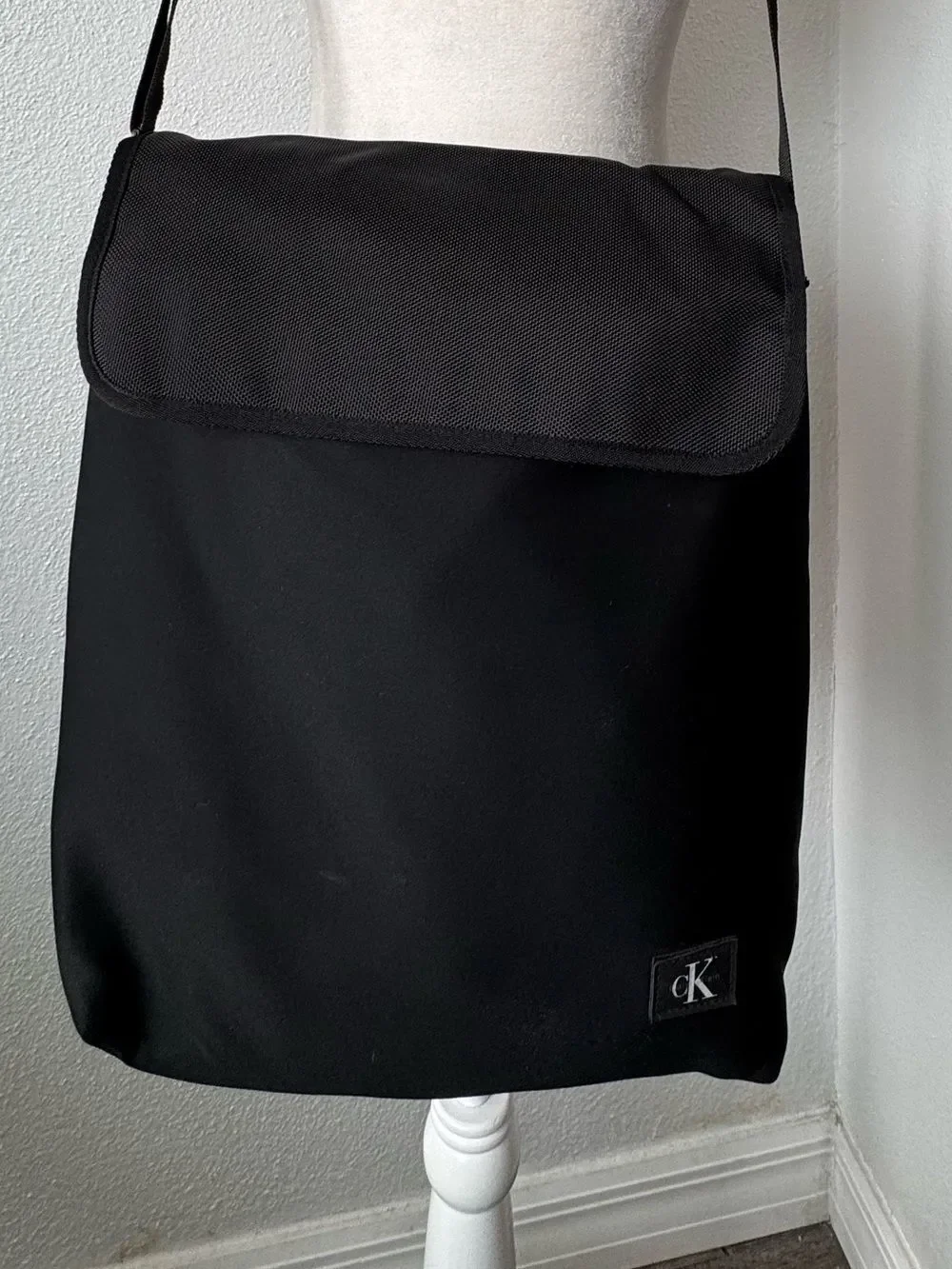 Calvin Klein Black Messenger Bag with Adjustable Strap